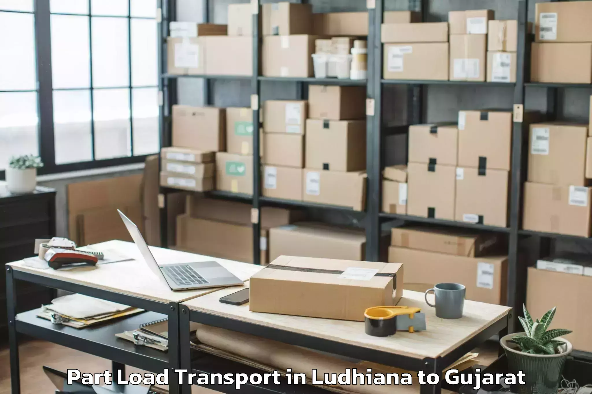 Ludhiana to Jambughoda Part Load Transport Booking